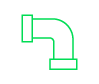 A green icon of a pipe 