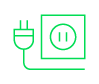 A green outlet and plug icon