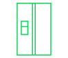 A green icon icon of a refrigerator