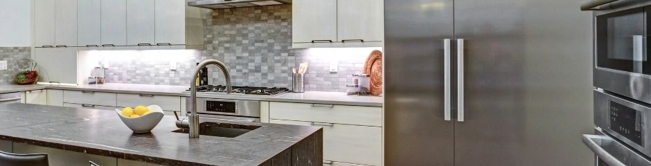 The interior of a modern kitchen