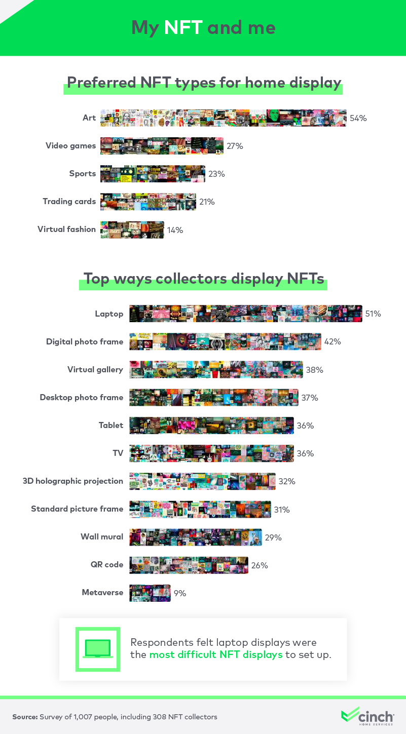  Home NFT type and display preference infographic.