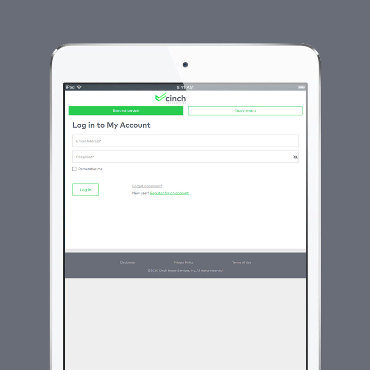 iPad Cinch My Account Login