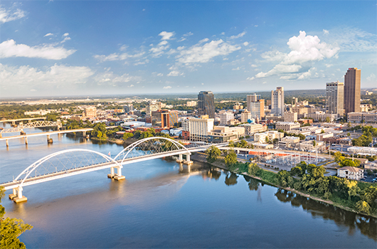 Arkansas city panorama view