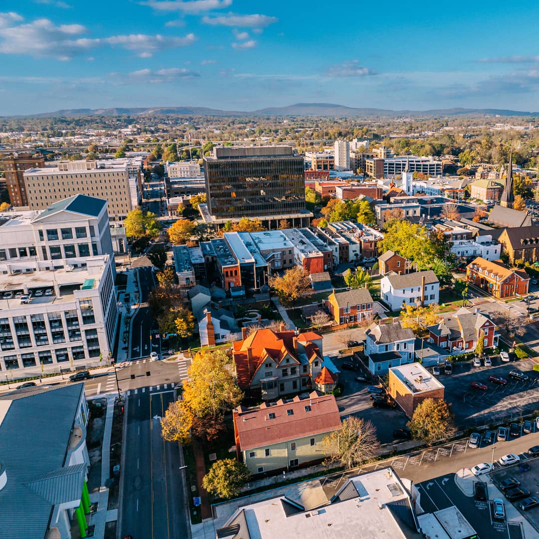 Home warranty in Alabama - Above view of city downtown