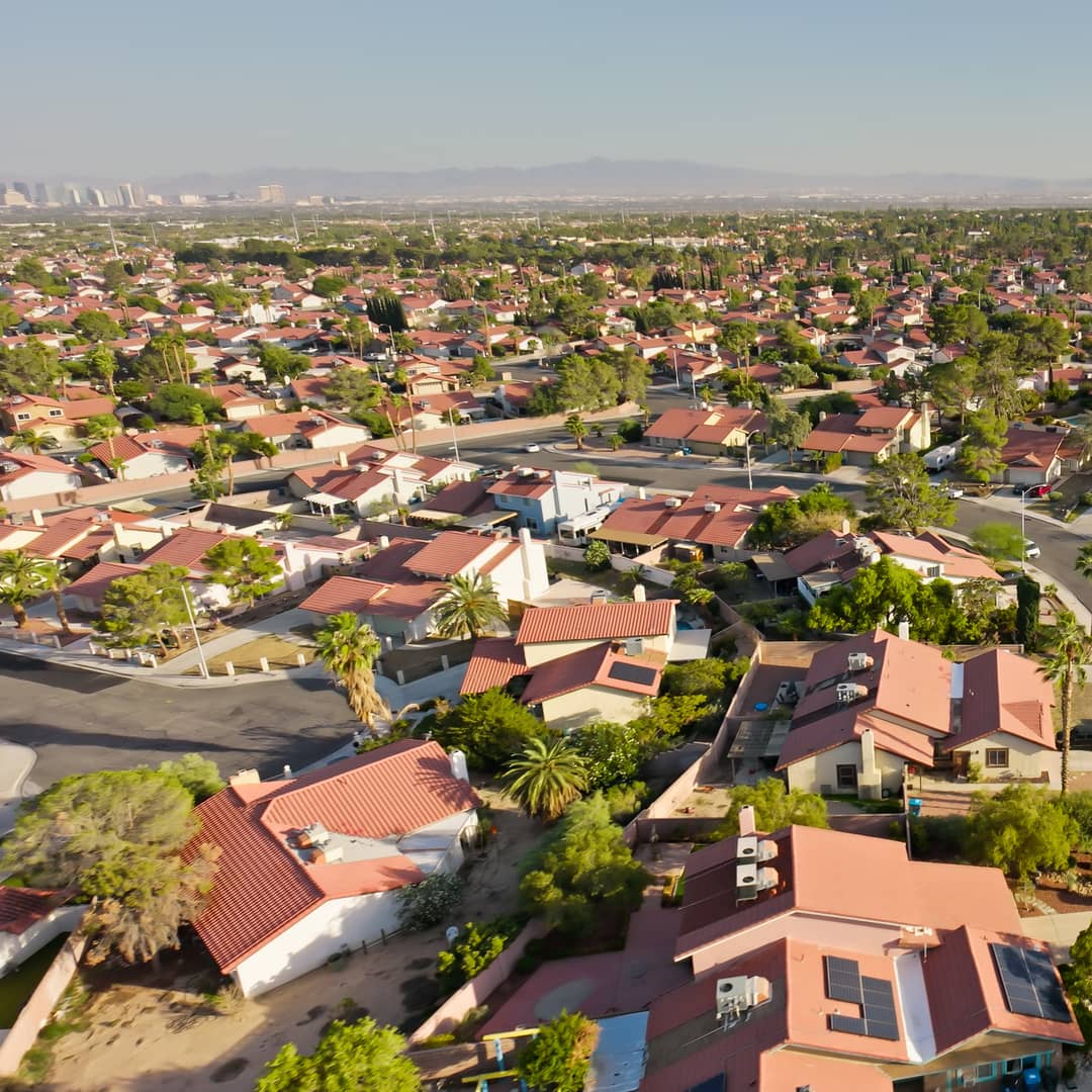 Home warranty in Nevada - aerial shot of a neighborhood