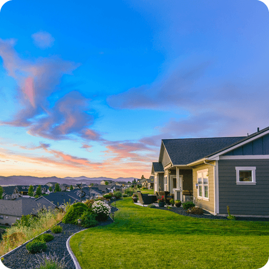 Home warranty in Texas - Beautiful house at sunset