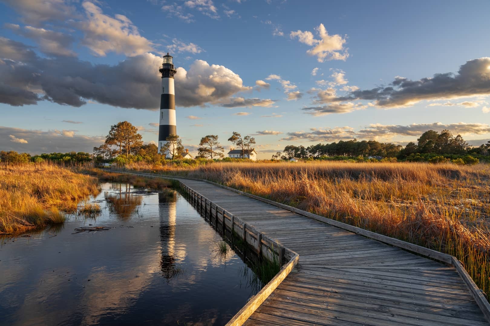 Home warranty in North Carolina - view of a lighthouse at sunset
