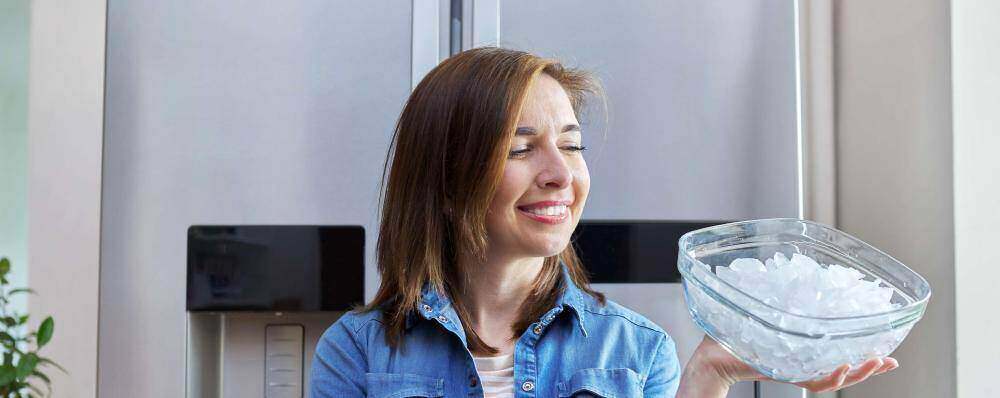 woman with ice
