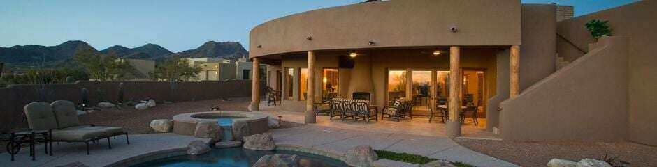 The back exterior of a beautiful luxury home