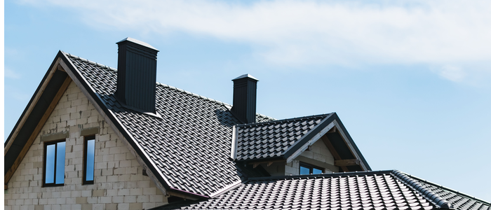 a black roof on a house