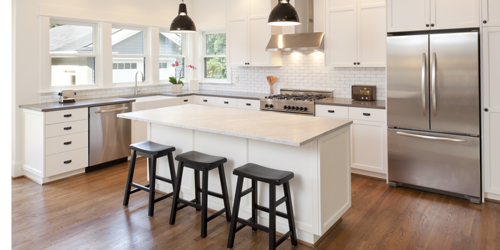 kitchen modern design with refrigerator